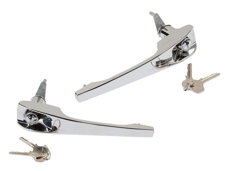 Poignée de porte pour PORSCHE 911 F 912 68-69 EXTÉRIEUR avec serrure CHROME L+R
