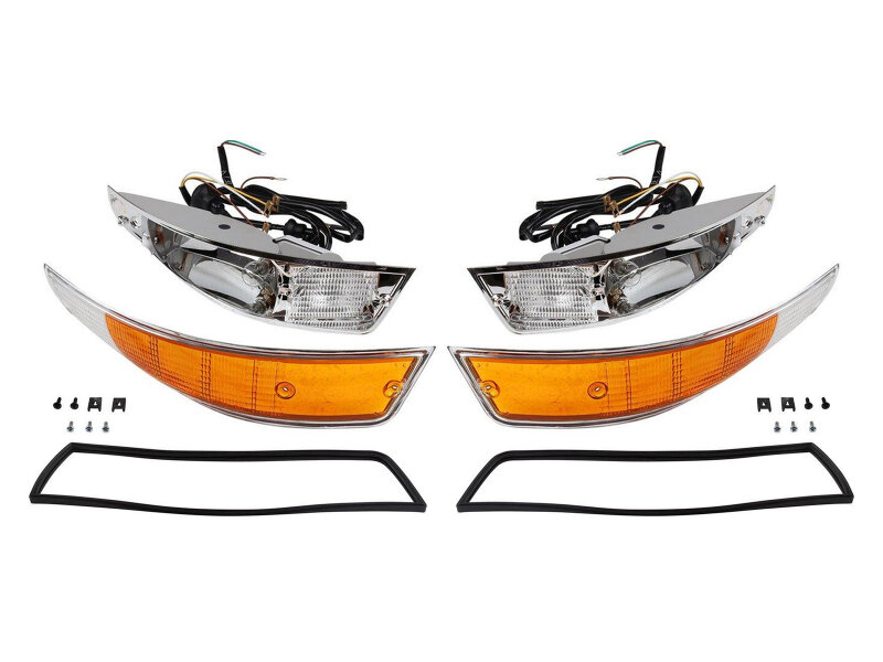 ポルシェ 911 69-73 用ターンシグナル フロント メタル L+R コンプリート