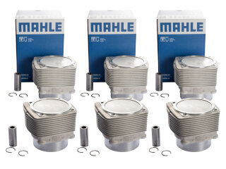 6x pistons + cylinders for PORSCHE 964 3.3 turbo 320PS 93010395408