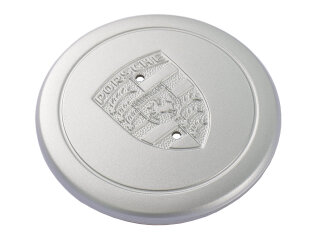 1x Wielnaafdop ORIGINEEL PORSCHE 911 F/G 70-83 METAAL ZILVER FUCHSFELGE