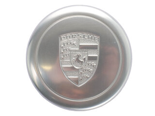 1x Wielnaafdop ORIGINEEL PORSCHE 911 F/G tot -77 914 METAAL BLANK FUCHSFELGE