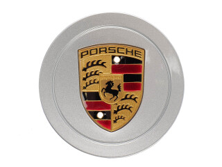 1x ホイールハブキャップ オリジナル ポルシェ 911 993 966 986 シルバー クレスト カラー コンケーブ