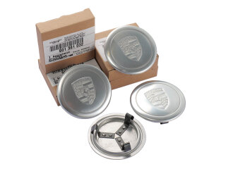 4 Coprimozzi ORIGINALI PORSCHE 911 F/G fino al 77 914 METALLO GREZZO FUCHSFELGE