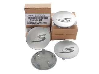 4x Radnabendeckel ORIGINAL PORSCHE 911 996 SILBER Carrera...