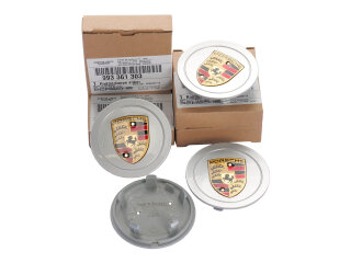 4x Radnabendeckel ORIGINAL PORSCHE 911 993 966 986 SILBER...