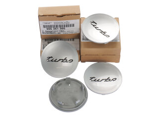4x Wheel Hub Caps ORIGINAL PORSCHE 911 996 turbo SILVER CONCAVE