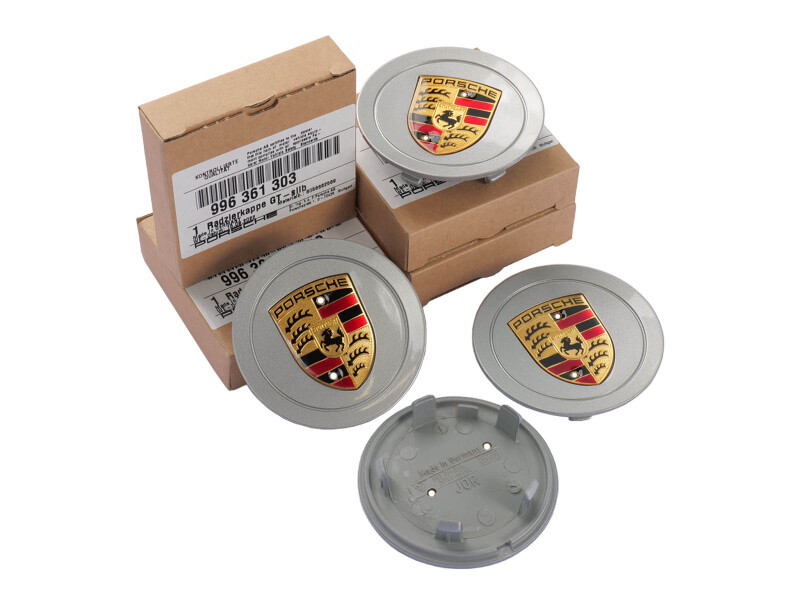 4 tapacubos ORIGINALES PORSCHE 911 996 turbo S GT PLATA...