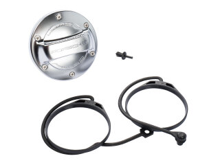 Tappo del serbatoio ORIGINALE PORSCHE 996 997 986 987 + cinghia di fissaggio, look alluminio