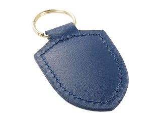 ORIGINAL PORSCHE METAL Crest LEATHER BLUE Keyring