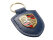 ORIGINAL PORSCHE METAL Crest LEATHER BLUE Keyring