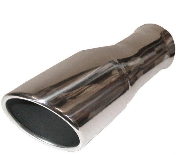1x Exhaust Tailpipe for PORSCHE 964 Carrera, Rolled Edge, Stainless Steel
