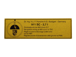 Adhesive label ignition timing GENUINE PORSCHE 911...