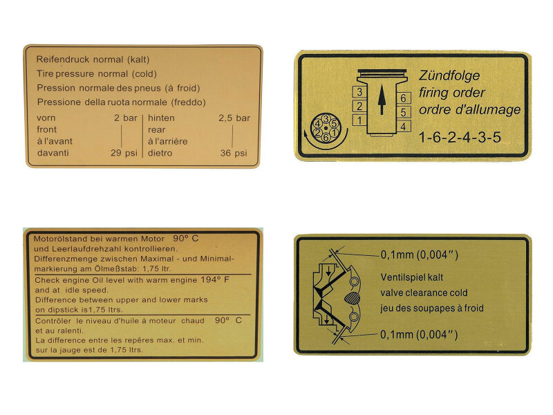 Plakborden motorruimte voor PORSCHE 911 G Carrera 3.2 uit...