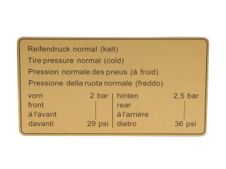 Plakborden motorruimte voor PORSCHE 911 G Carrera 3.2 uit 84 - sticker