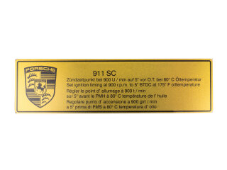 Targa adesiva fasatura accensione ORIGINALE PORSCHE 911 G...