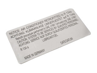 Airconditioningsticker voor PORSCHE 911 G 84- 964 928 944...