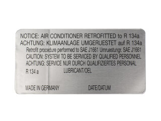 Autocollant de climatisation pour PORSCHE 911 G 84- 964...