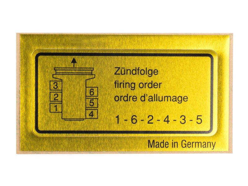 Klebeschild Zündfolge für PORSCHE 911 F/G 69-78...