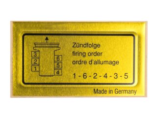 Aufkleber Zündfolge für PORSCHE 911 F/G -83 930...