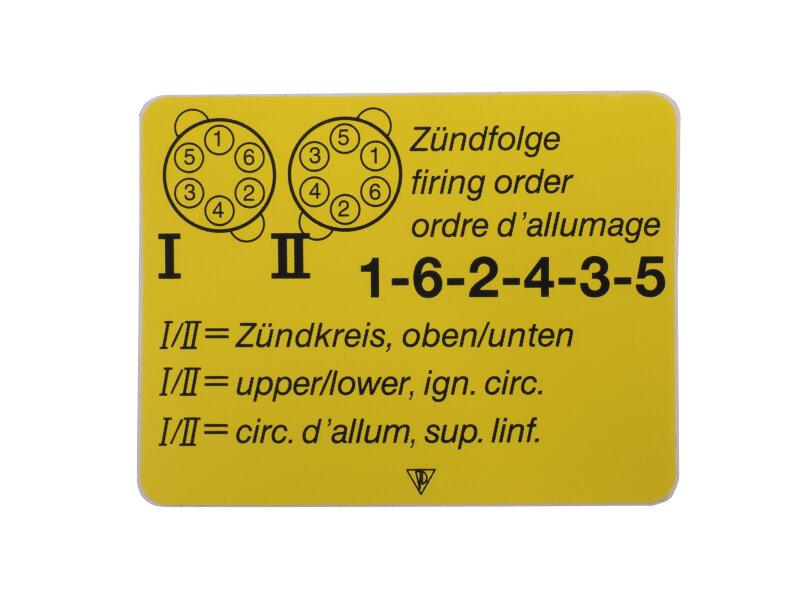 Sticker ontstekingsvolgorde voor PORSCHE 964 993 96460254401