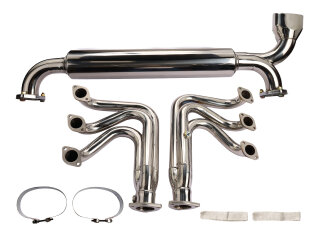 Conjunto de escape para coletor PORSCHE 964 Carrera em a&ccedil;o inoxid&aacute;vel