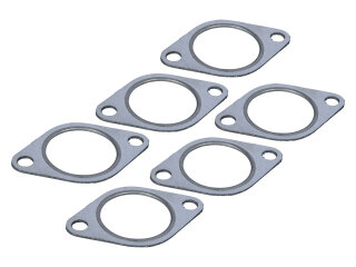 ポルシェ 911 F/G 2.0 - 2.7 スモール用リアサイレンサー用ヒートエクスチェンジャーガスケット 6個