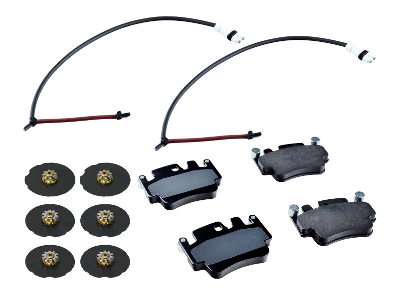 Brake pads + washers + damping plates for PORSCHE 996 Carrera 4S turbo GT3 REAR