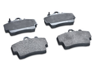 Brake pads + wear indicators + damping plates for PORSCHE...