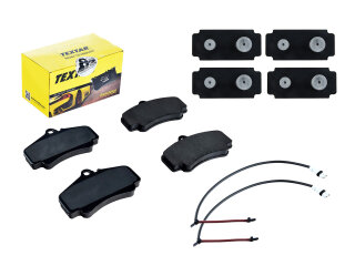 PORSCHE 996 Carrera 4S turbo FRONT用ブレーキパッド+摩耗インジケーター+ダンピングプレート