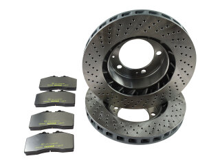 Dischi freno + pastiglie per PORSCHE 968 M030 incl. contatti di segnalazione SET FRONT