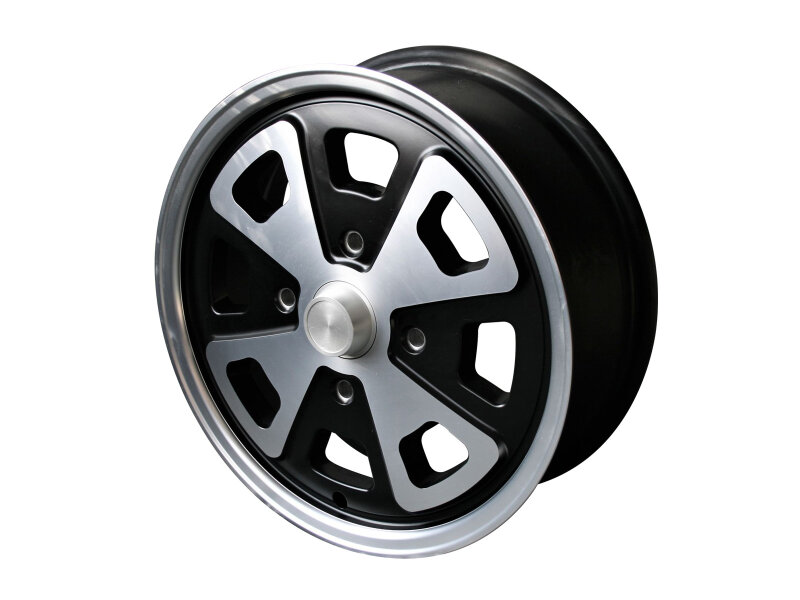 Roda de liga leve 5,5x15 ET35 para PORSCHE 914 Estilo Fuchs PRETA