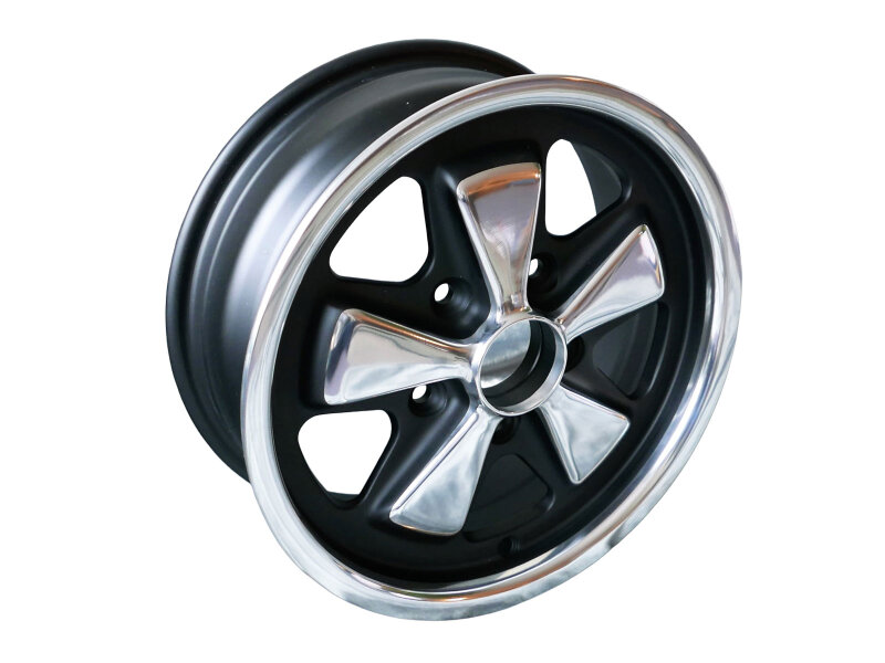 Jante alu 6x15 ET36 pour PORSCHE 356 C 911 F G 914-6 944 Fuchs NOIR/POLI