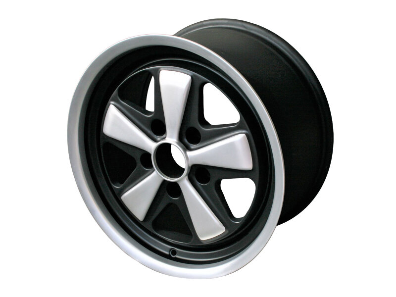 Roda de liga leve 9x17 ET47 para PORSCHE 944 928 968 964 993 996 986 Fuchs PRETO/PRATA