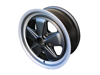 Cerchio in alluminio 9x17 ET47 per PORSCHE 944 928 968 964 993 996 986 Fuchs NERO OPACO