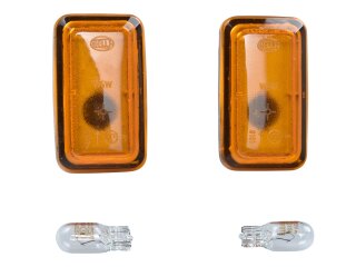 2x side indicators for PORSCHE 911 G 964 993 924 944 968 ORANGE + bulbs HELLA