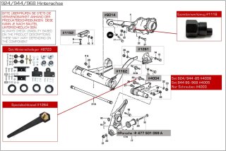 Rear axle bolts for PORSCHE 911 924S 944 968 eccentric...