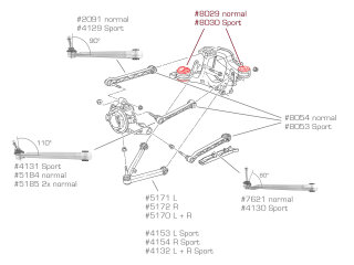 ポルシェ 993 用 4x ラバー ベアリング リア アクスル キャリア、1x アクスル キャリア リア スポーツ用