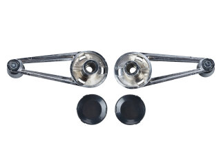 2 manivelas de ventana para PORSCHE 911 F SWB hasta el 68. Regulador de ventana + tapas.
