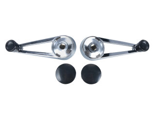 2 manivelas de ventana para PORSCHE 911 F SWB hasta el 68. Regulador de ventana + tapas.