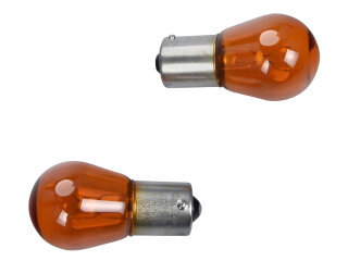 2x Gl&uuml;hbirne Blinker f&uuml;r PORSCHE 924 944 mit klaren Blinkergl&auml;sern ORANGE