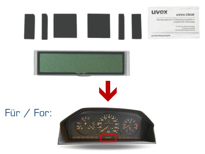 Display della temperatura esterna per tachimetro MERCEDES W124 ATA a 6 pin