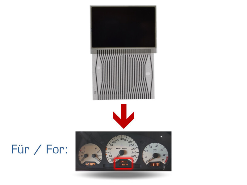 Affichage du compteur de vitesse pour tableau de bord MERCEDES CLK W208, écran LCD central V2 A2085400111