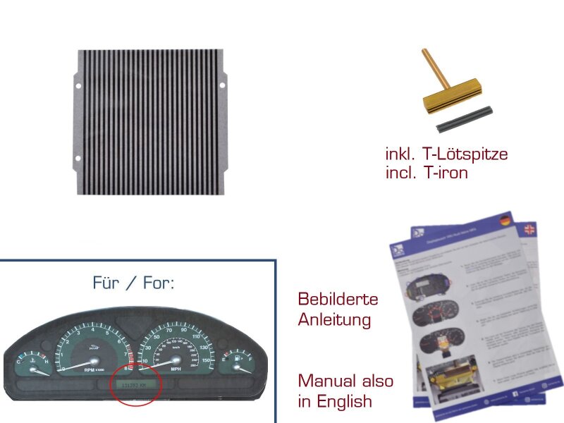 Lámina de contacto para la pantalla del cuadro de instrumentos del Jaguar S-Type hasta -03