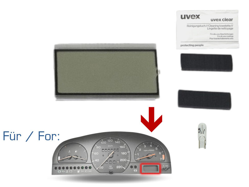 Display del tachimetro per orologio digitale LCD MFA del quadro strumenti della Seat Toledo