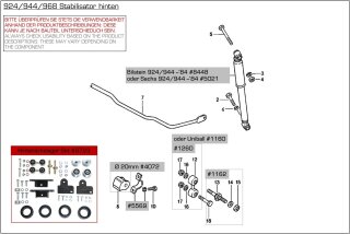 2x Befestigungsbügel Stabilisator für PORSCHE...