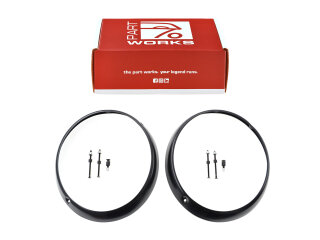 2x ヘッドライトリング PORSCHE 911 G 77-89 964 ペイントリング ブラック + ネジ