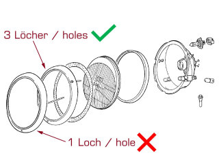 2x Headlight rings for PORSCHE 911 F/G Carrera turbo,...