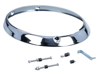 2x Headlight rings for PORSCHE 911 F/G Carrera turbo, chrome painted ring + screws
