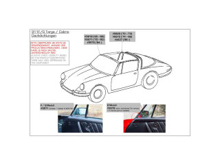 Joint support targa pour PORSCHE 911 F 2.2 2.4 70-73 toit...