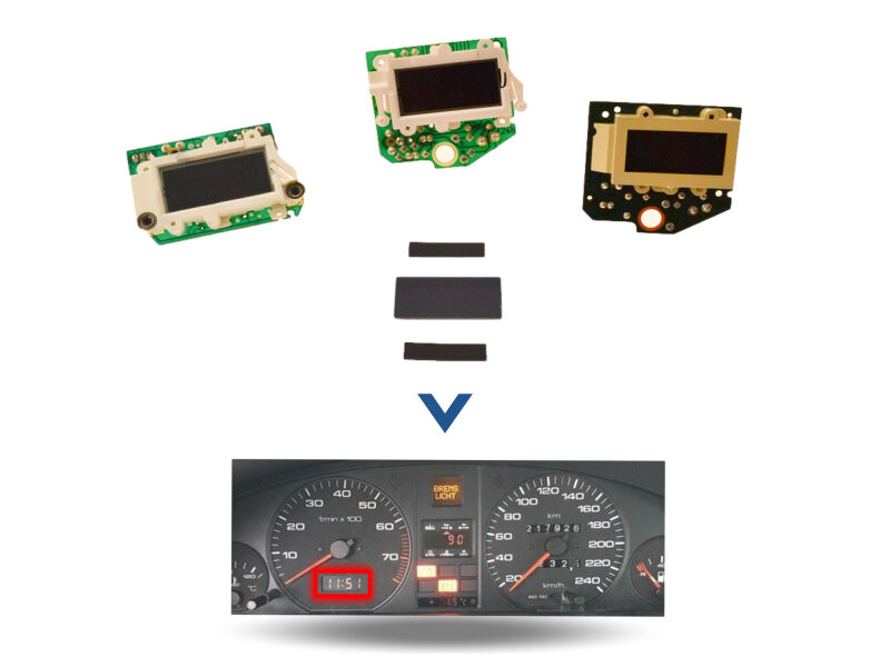 Servizio di riparazione orologio digitale per quadro strumenti tachimetro Audi 80 100 200 V8